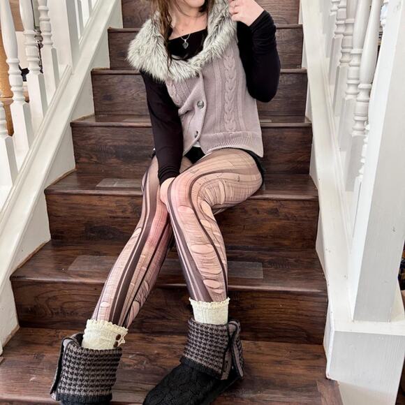 gray boho gyaru knit faux fur vest - Picture 7 of 8